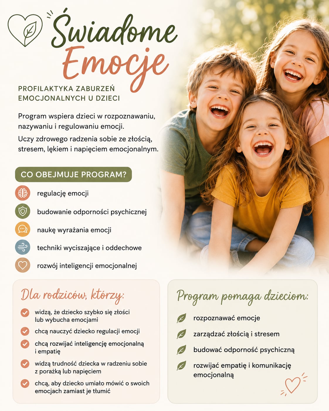 Świadome Emocje - profilaktyka zaburzeń emocjonalnych u dzieci
