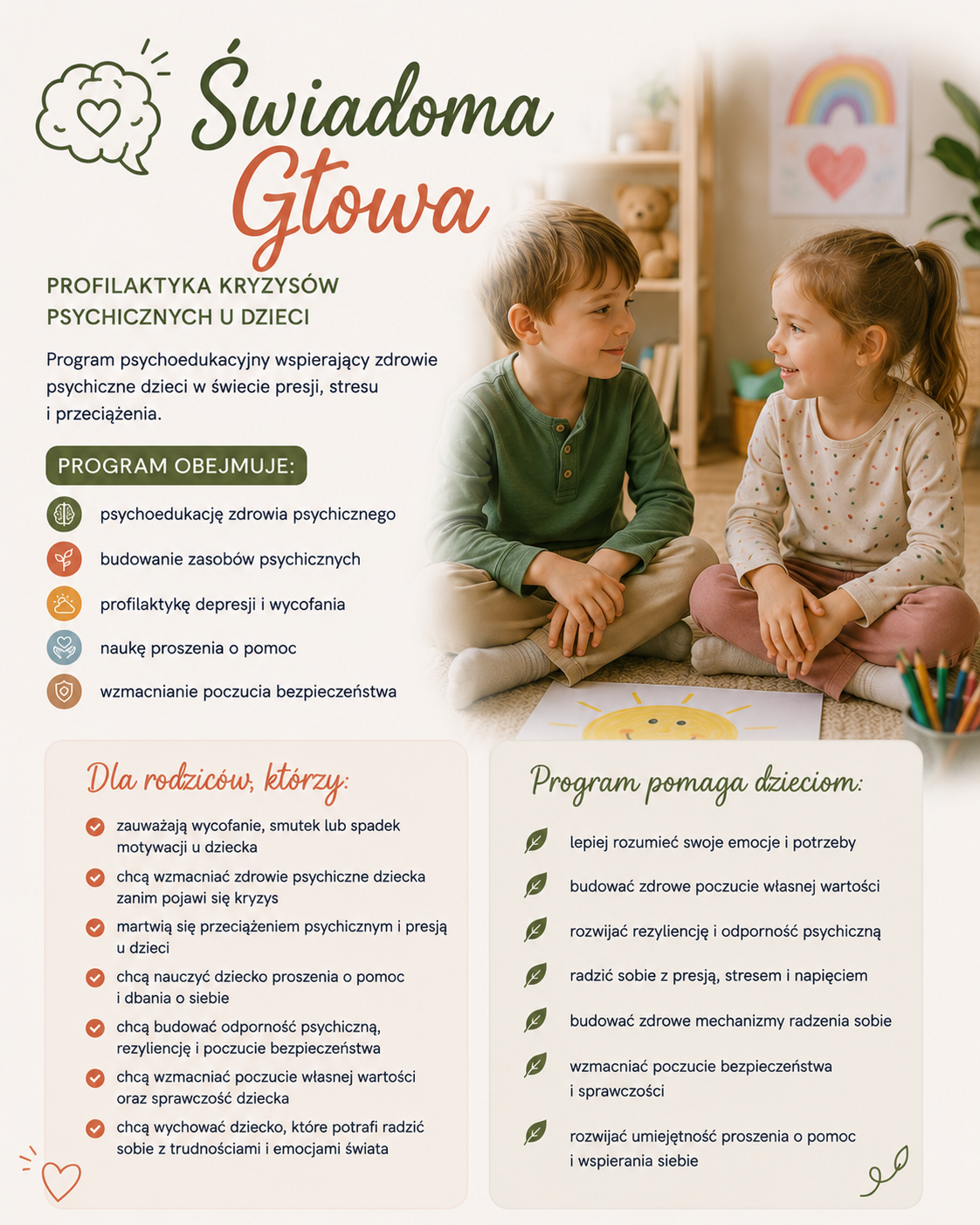 Świadoma Głowa - profilaktyka kryzysów psychicznych u dzieci